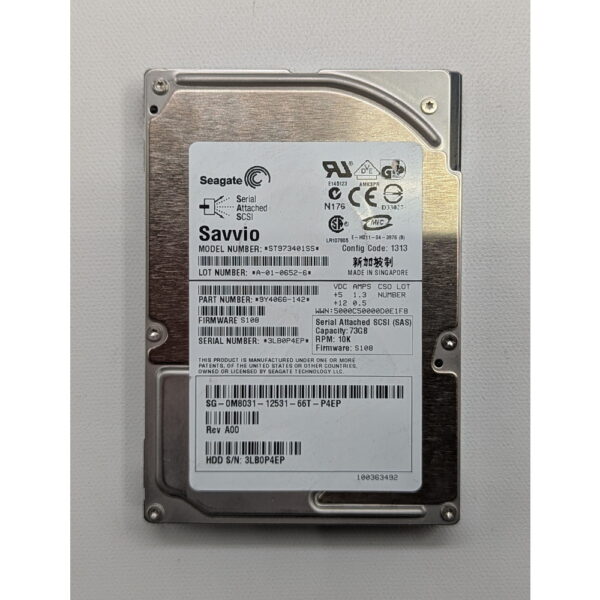 Жесткий диск ST973401SS, 0M8031, Seagate, Dell, 73.4 Гб, SAS, 2.5