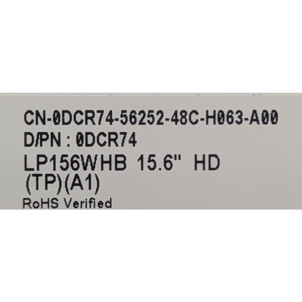 Матрица 0DCR74, LP156WHB (TP)(A1), LG, Dell, 15.6, WXGA HD, 1366 x 768, LED, DIODE, 30 Pins