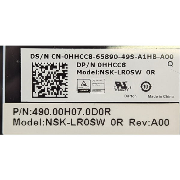 Клавиатура 0HHCC8, 490.00H07.0D0R, NSK-LR0SW, Dell 15 3000, 15 5000