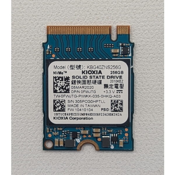 SSD диск 0FWJTG, KBG40ZNS250G, Kioxia, Dell, 256 Гб, M.2, 2230, PCIe, NVMe