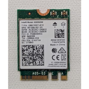 Wi-Fi модуль 01AX704, 851594-001, 8265NGW, Intel, Lenovo ThinkPad T470s