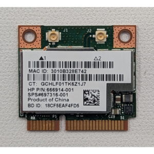 Wi-Fi модуль 666914-001, 697316-001, BCM943228HNB, Broadcom, HP, 802.11a/b/g/n, 300Mbit/s, BlueTooth 4.0, miniPCI-E