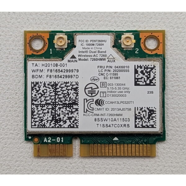 Wi-Fi модуль 04X6010, 20200555, 7260NMW, Intel, Lenovo Thinkpad S440, S540, E540, K4350, K4250, B5400, M5400, M4400S, S410, S310, FLEX 14, FLEX 15, FLEX 14D, FLEX 15D, E440