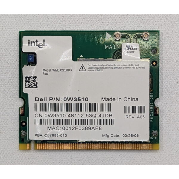 Wi-Fi модуль 0W3510, WM3A2200BG, Intel, Dell Latitude D510