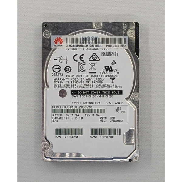 Жесткий диск HUC101812CSS200, 02311HAN, HGST, Huawei, SAS, 1.2 Тб, 2.5
