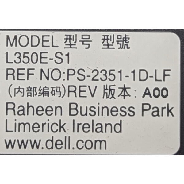 Блок питания 09WR03, PS-2351-1D-LF, Dell PowerEdge R320, R420, R420XR, 350 Вт