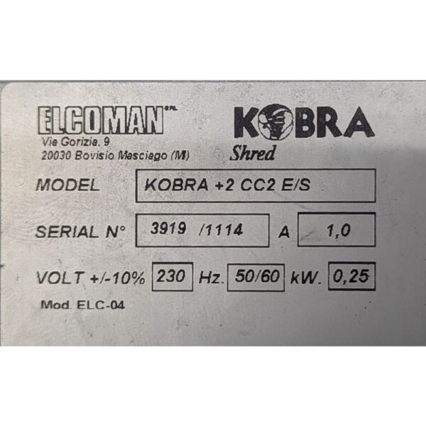 Уничтожитель документов Kobra +2 CC2 E/S, блок ножей в прекрасном состоянии, не исправен двигатель, а точнее при работе издает запах обмоток и требует его замены