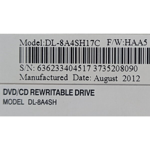 Привод DVD-RW DL-8A4SH, DL-8A4SH17C, Philips, Lite-on, SATA, 13мм