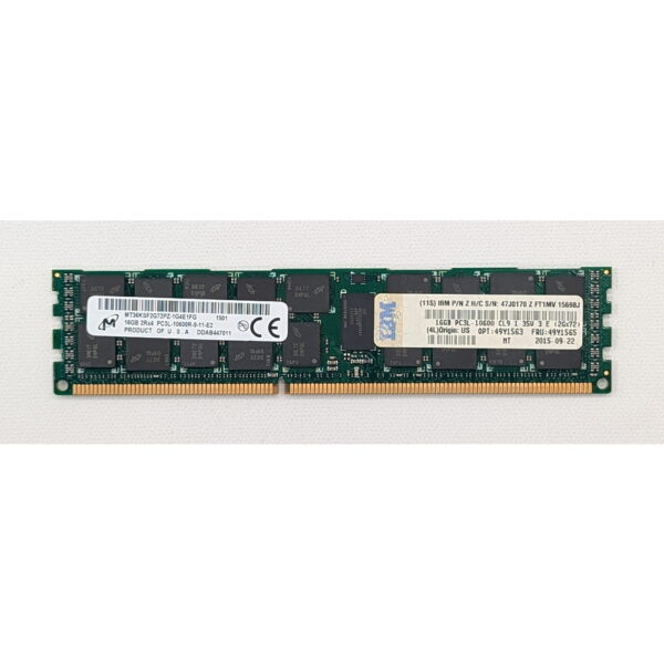 Модуль памяти MT36KSF2G72PZ-1G4, 49Y1565, 49Y1563, 47J0170, Micron, IBM, DDR3L, 16Gb, 10600R, REG, ECC