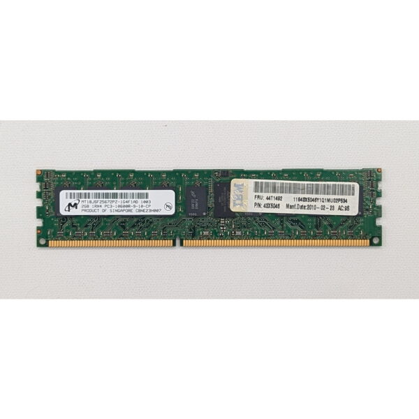 Модуль памяти MT18JSF25672PZ-1G4, 44T1492, 43X5046, Micron, IBM, DDR3, 2Gb, 10600R, REG, ECC