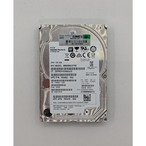 Жесткий диск ST2000NX0273, 765452-002, 765470-004, Seagate, HP, 2 Тб, SAS, 2.5