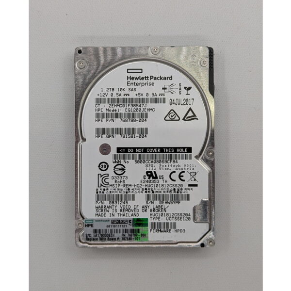 Жесткий диск HUC101812CSS204, 768788-004, 787677-004, Hitachi, HPE, 1.2 Тб, SAS, 2.5