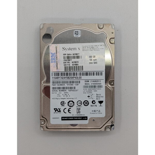 Жесткий диск ST9300605SS, 90Y8877, 90Y8878, 90Y8881, Seagate, IBM, 300 Гб, SAS, 2.5