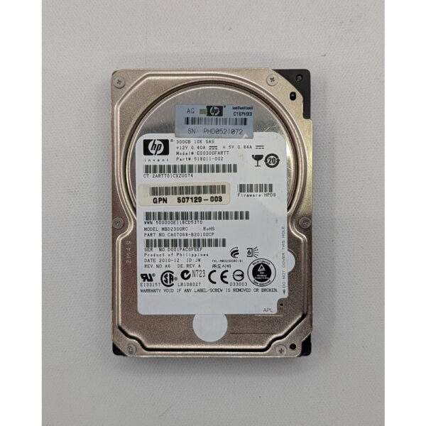 Жесткий диск 518011-002, 507129-003, HP, 300Гб, SAS, 2.5''