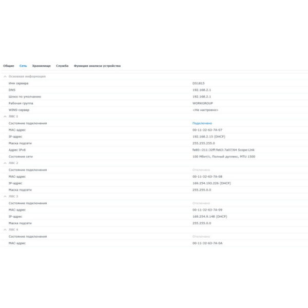 Сетевое хранилище DS1815+, Synology