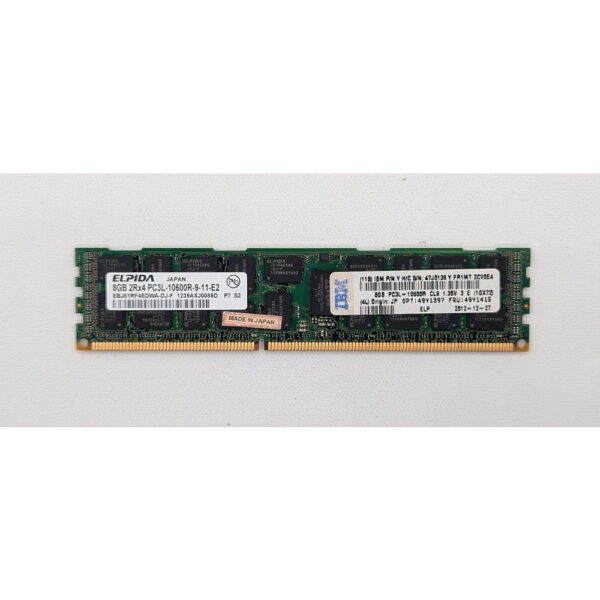 Модуль памяти EBJ81RF4EDWA-DJ-F, 47J0136, 49Y1397, 47Y1415, Elpida Memory, IBM, DDR3, 8GB, PC3-10600, 1333MHz, ECC, REG