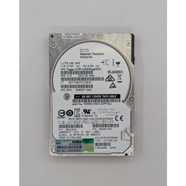 Жесткий диск HUC101812CS420, 787175-004, HPE, SAS, 1.2TB, 2.5