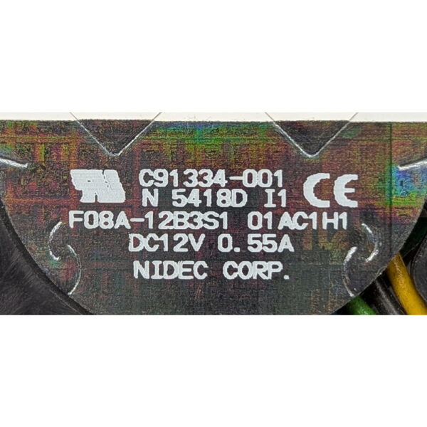 Вентилятор C91334-001, F08A-12B3S1, Intel, Nidec, socket S603, S604, 12V 0.55A