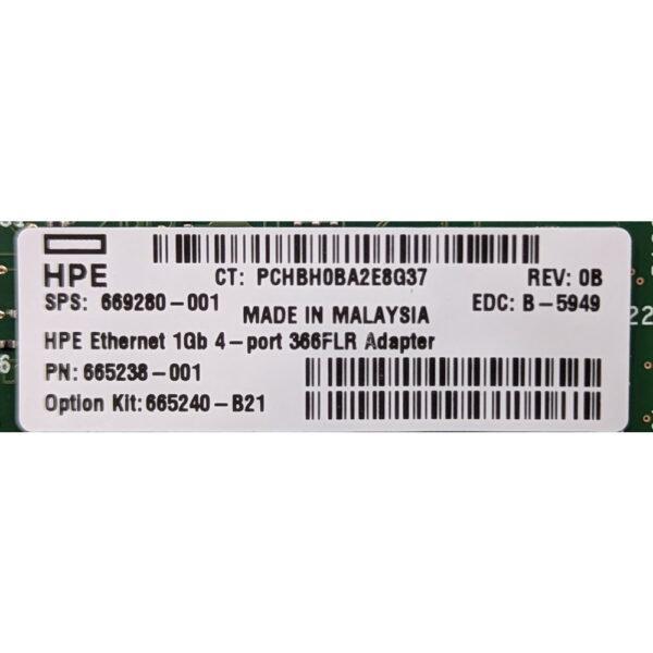 Сетевая карта 665238-001, 665240-B21, HP Proliant DL 20, G8, 1Gb