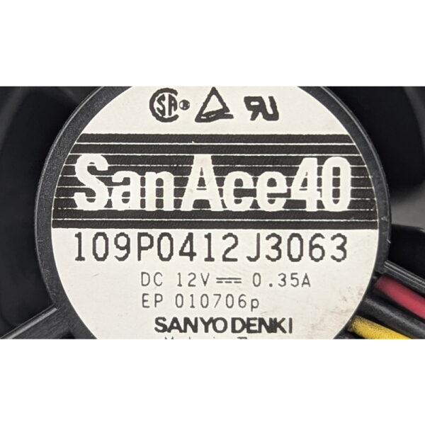 Вентилятор 109P0412J3063, SanAce, 12V, 4.9W, 0.35A, 40x28мм