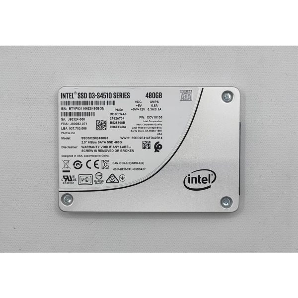 Жесткий диск SSDSC2KB480G8, D3-S4510 Intel, SATA, 480GB, 2.5